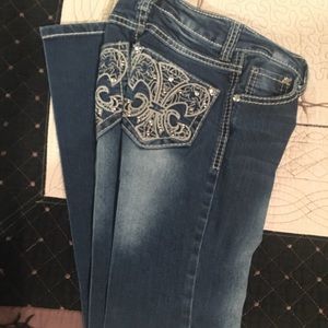 Girls Red Ranch Jeans Size 7